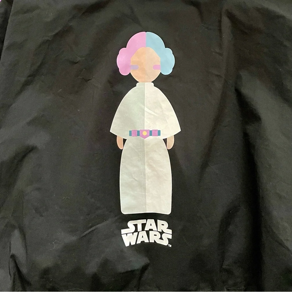 NWOT Zara Star Wars Windbreaker Rain Jacket in Black Size S-M - Picture 4 of 7